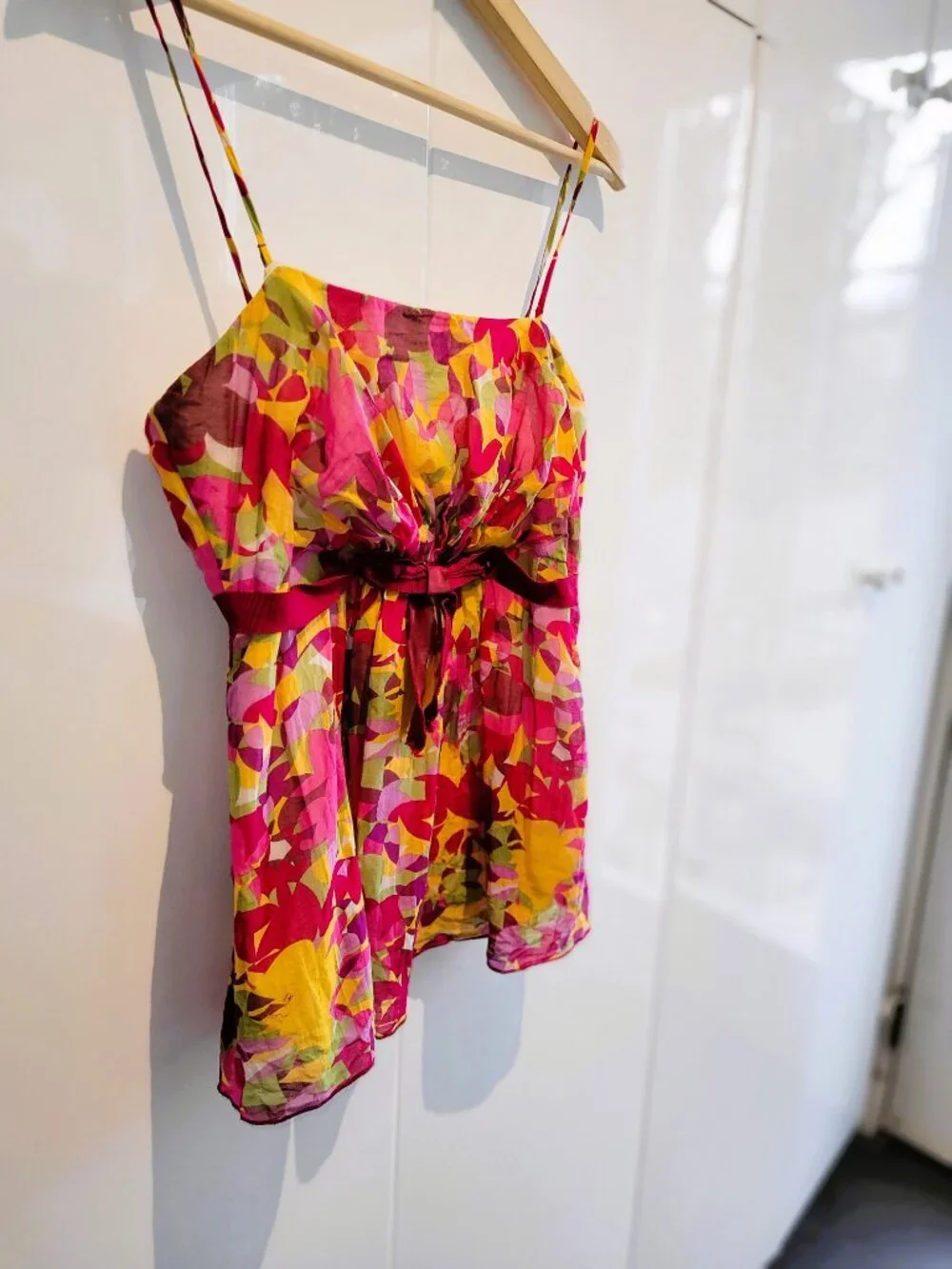 Vintage Y2K Ana Sui for Anthropologie Cotton and Silk Tank Top Size 4 - Picture 6 of 11